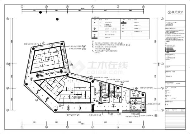南昌新力铂园项目销售中心-平面装饰施工CAD图-图一