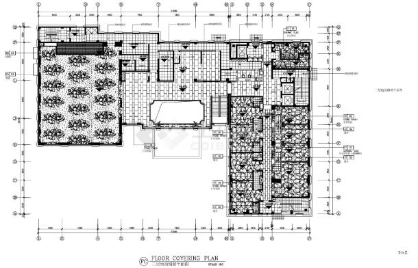 新中式某逊酒店二层综合平面装饰设计CAD图-图二