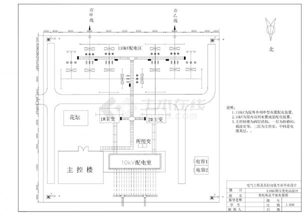 大型110KV变电站施工图毕业设计资料-图二