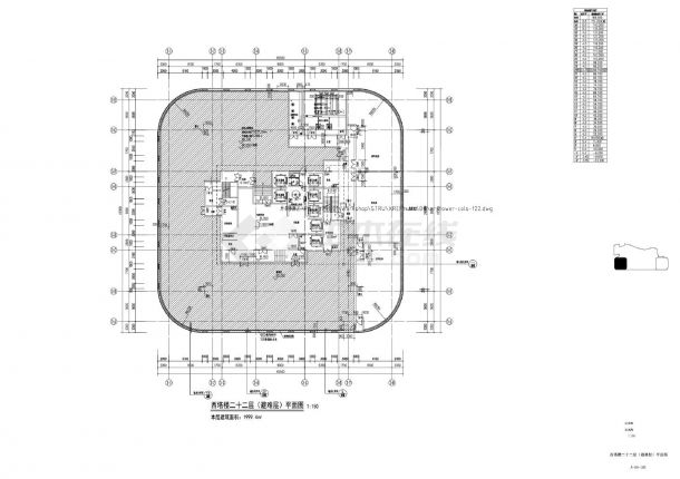 某广场-办公B西塔楼建施平面CAD图-图二