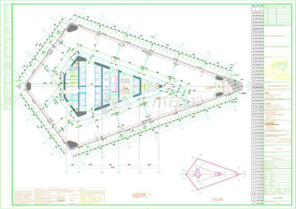 某的华侨城大厦高层建筑平面图-图一