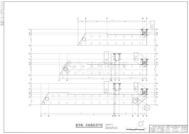 某中学多层教学楼平剖面图纸-图一