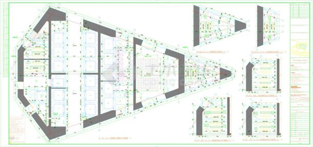 华侨城大厦-8.10.12.14层核心筒放大平面CAD图-图一