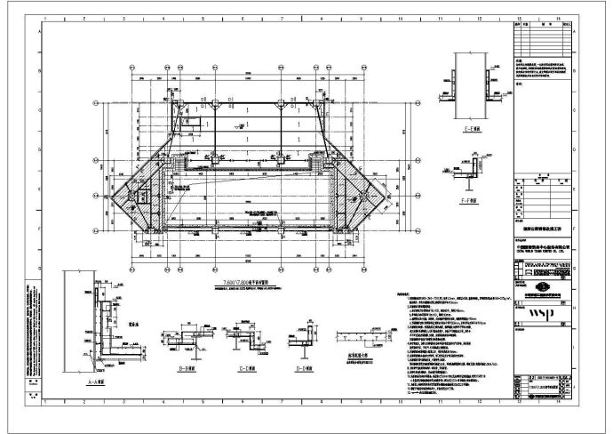 钢框架游泳池结构施工图CAD_图1