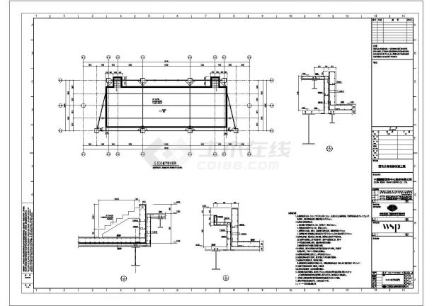 钢框架游泳池结构施工图CAD-图二