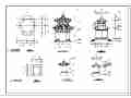 六角重檐亭和攒尖四角亭建筑设计方案图纸