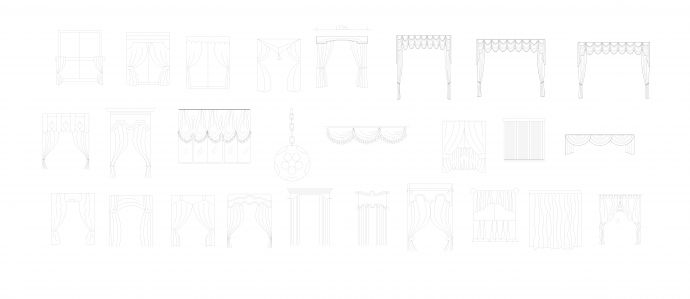 最新整理图库室内建筑设计装潢窗帘CAD_图1
