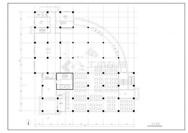 高层综合楼施工图CAD设计-图二