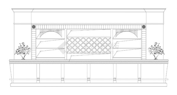 吧台建筑施工大样图例CAD图-图二