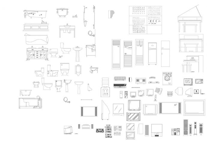 室内设计-平立面图库素材图块立面图库（常用）CAD图_图1