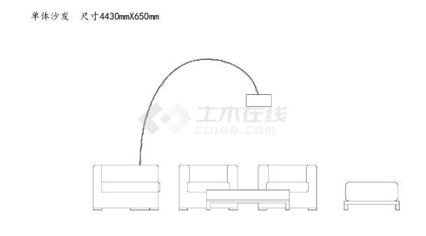 沙发类（整理图库）＆（立面）单体沙发家具组合25个(一）CAD图-图二