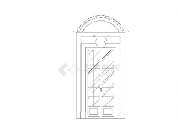 门窗类-整理图库-欧式大门头CAD图-图一