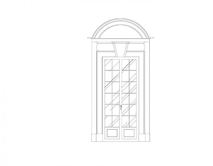 门窗类-整理图库-欧式大门头CAD图_图1