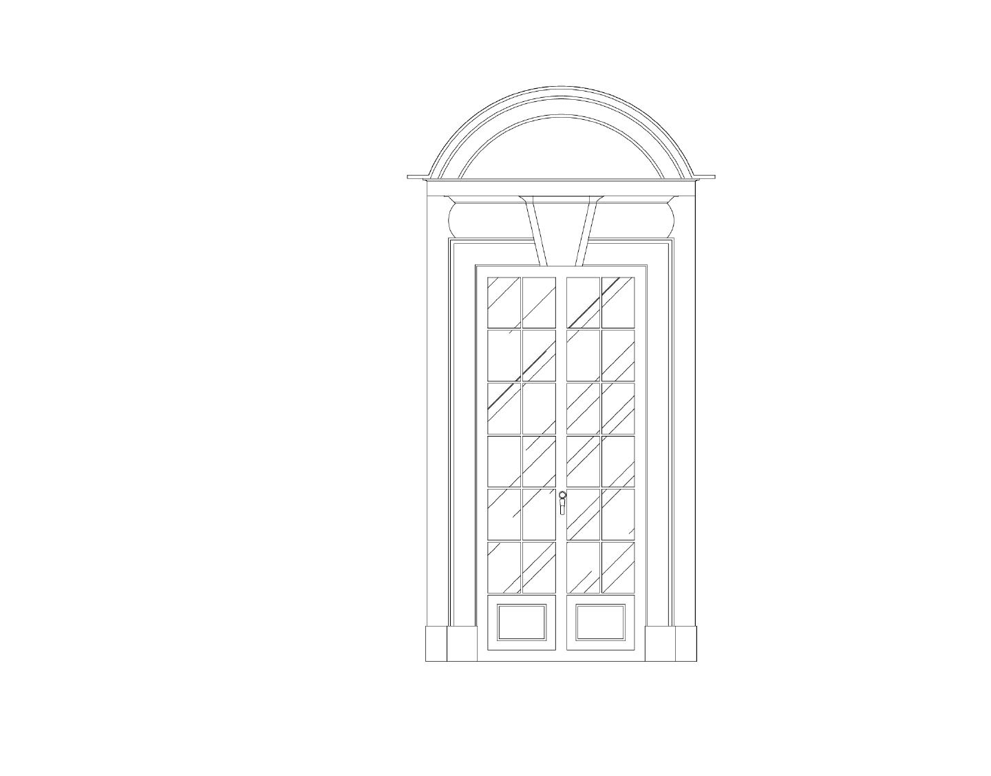 门窗类-整理图库-欧式大门头CAD图
