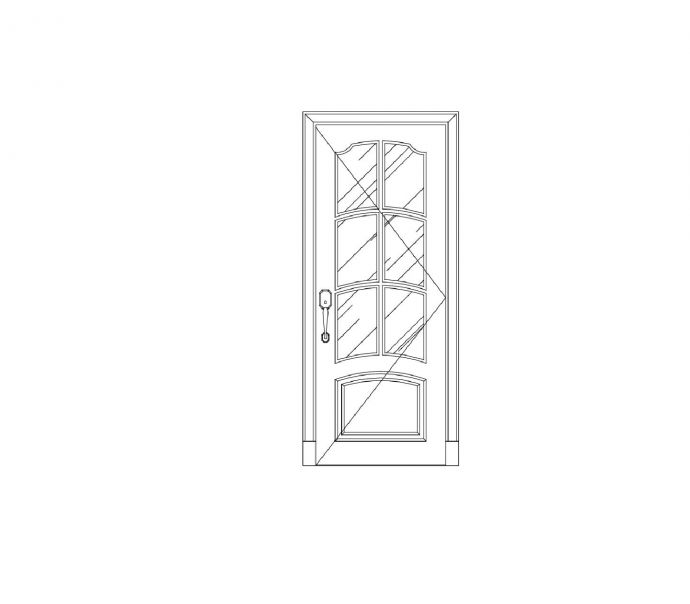 门窗类-整理图库-带玻璃窗的门CAD图_图1