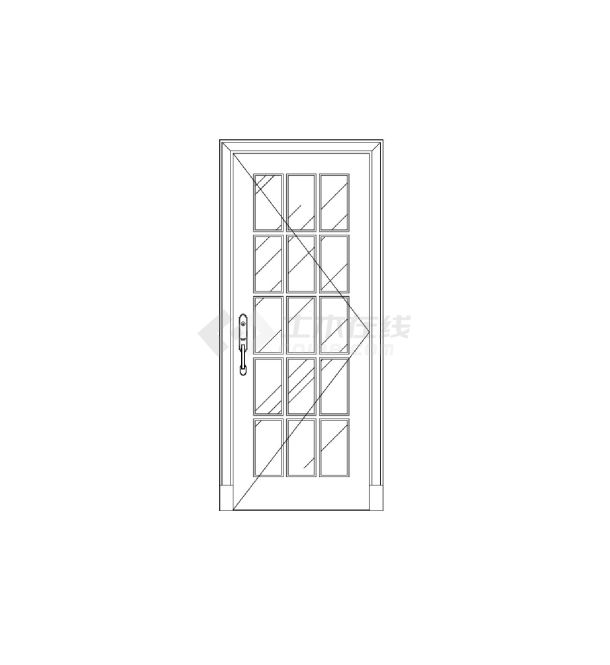 门窗类-整理图库-带玻璃窗的门CAD图-图二