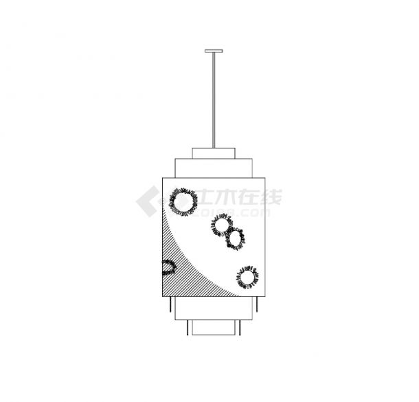 灯具类 （整理图库）立面 精选中式吊灯8个CAD图-图一