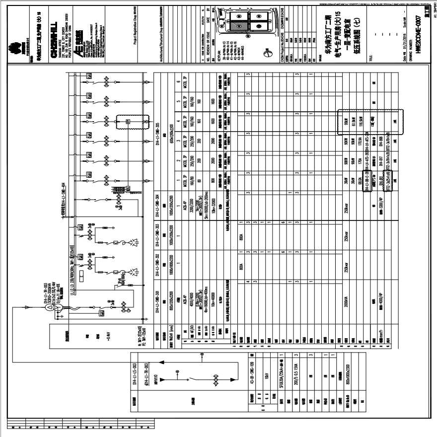 HWE2CD14E-0307电气-生产用房(大)15一层-变配电室低压系统图（七）.PDF-图一