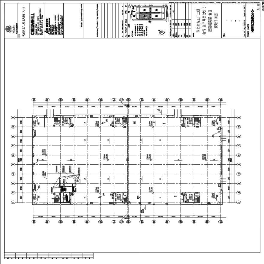 HWE2CD14EG4-0-电气-生产用房(大)15屋面机房层-全区接地平面图.pdf-图一