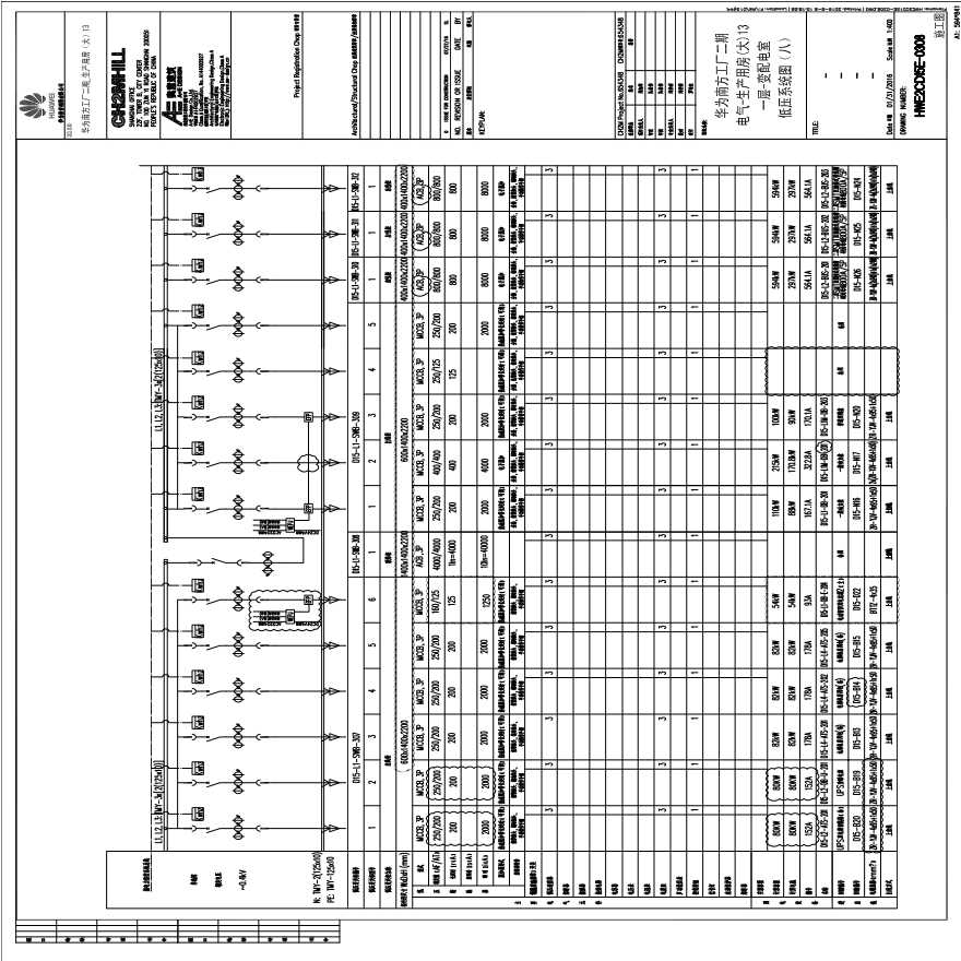 HWE2CD15E-0308电气-生产用房(大)13一层-变配电室低压系统图（八）.pdf-图一