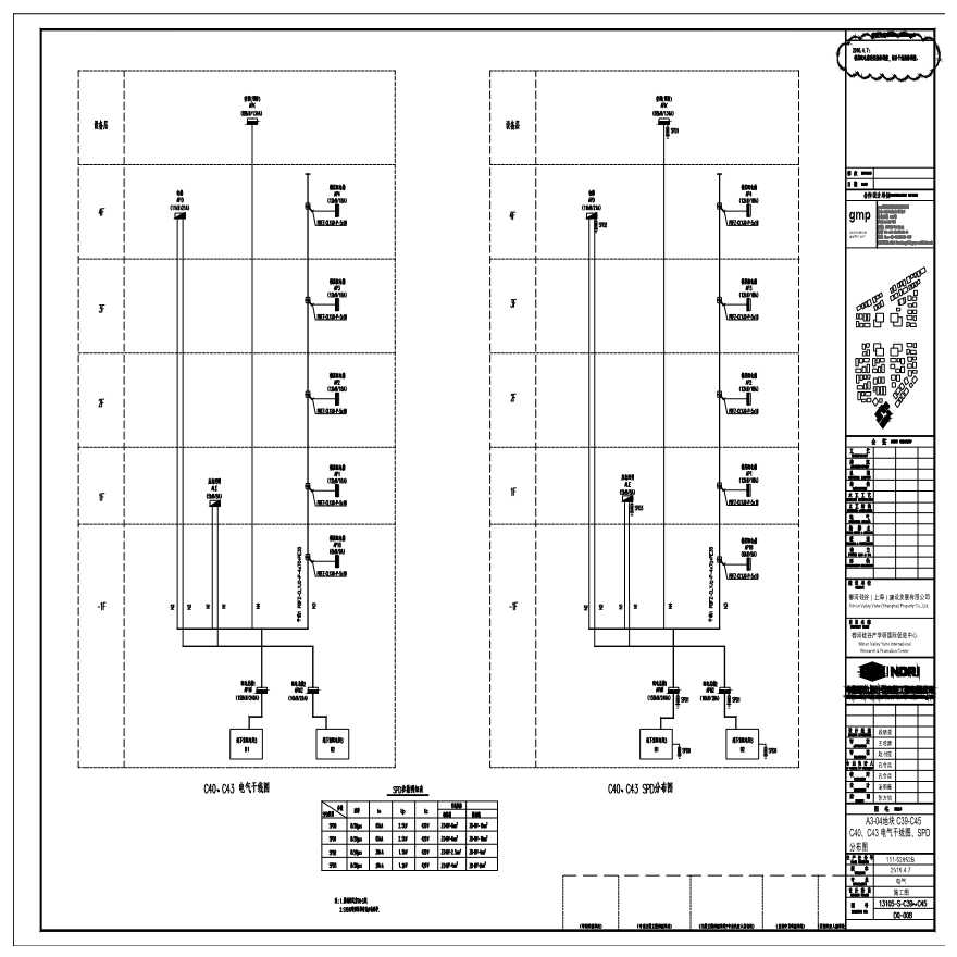 A3-04 地块 C39-C45 C40 、 C43 电气干线图、 SPD 分布图.pdf-图一