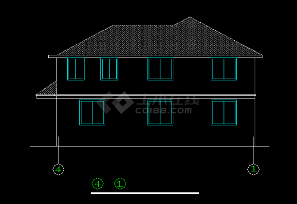 某乡村别墅方案设计及施工全套CAD图纸-图二