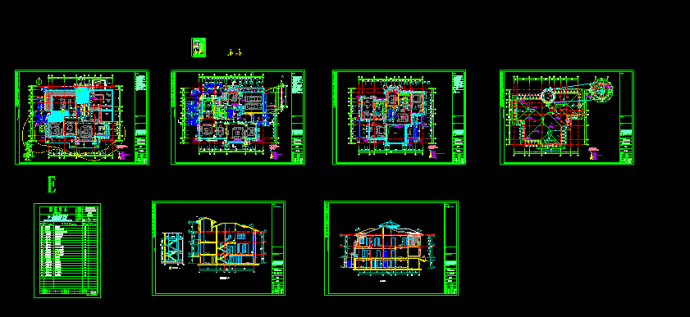 某多层别墅建筑CAD施工设计平剖面图纸_图1