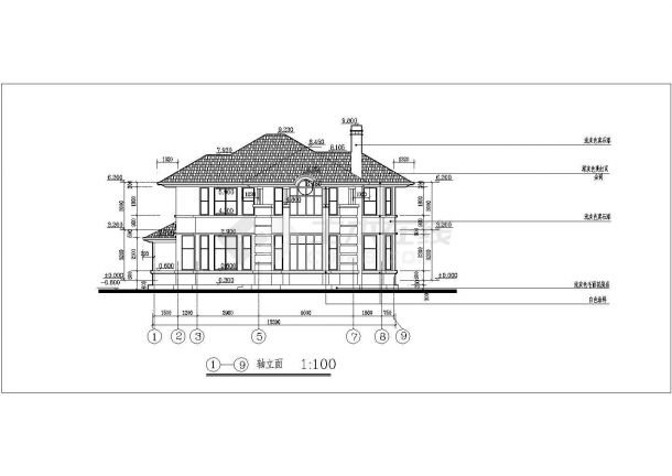 某小区精巧型别墅建筑CAD设计图纸-图一