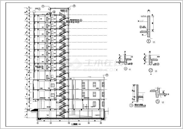 某地区十二层酒店楼建筑设计施工图-图二