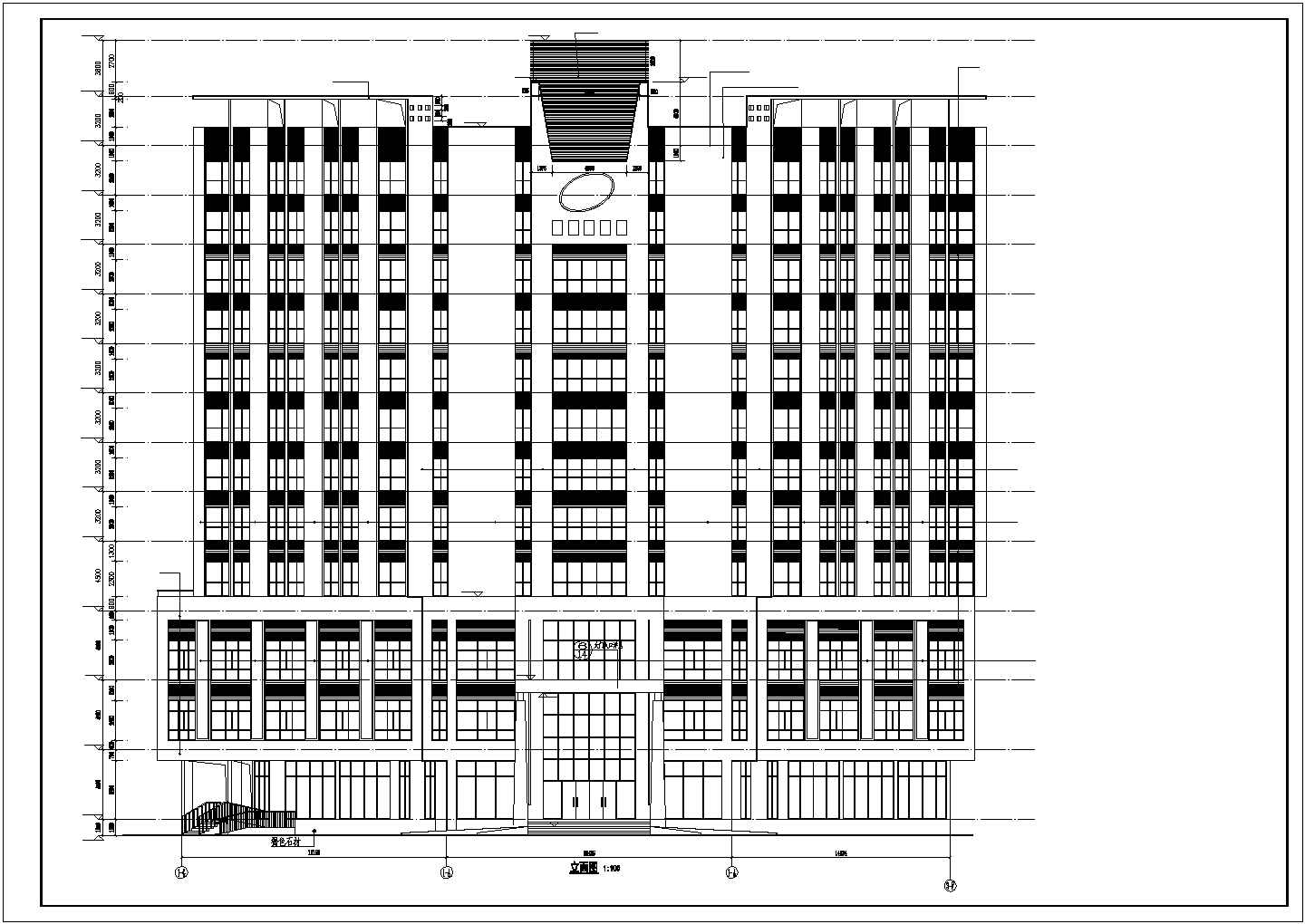 某地区十二层酒店楼建筑设计施工图