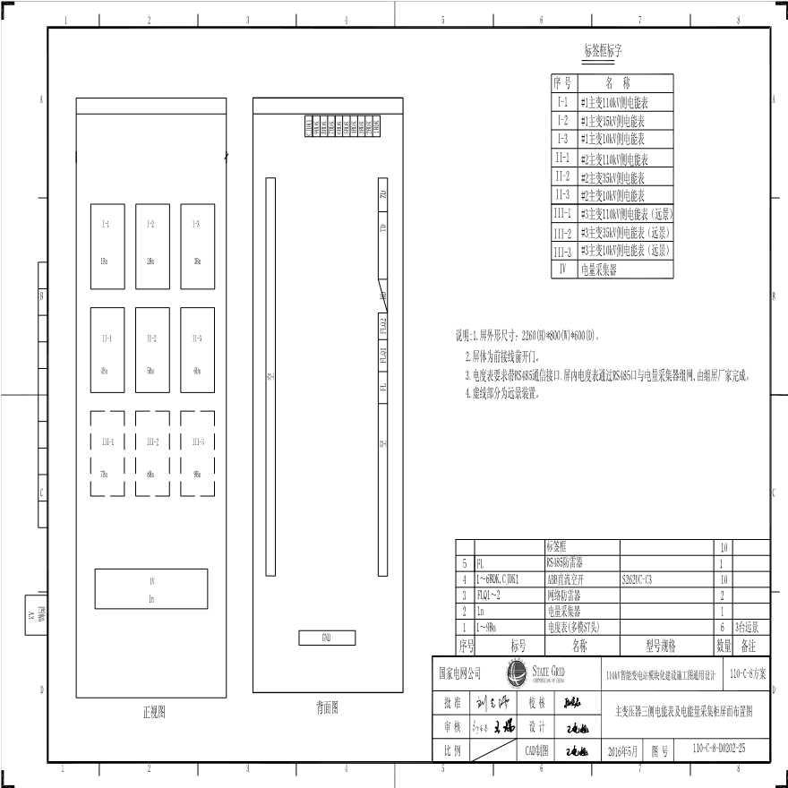 110-C-8-D020集柜屏面布置图.pdf-图一