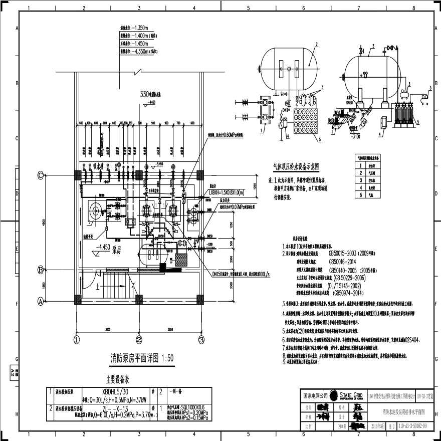 110-A3-3-S0102-09 消防水池及泵房给排水平面图.pdf-图一