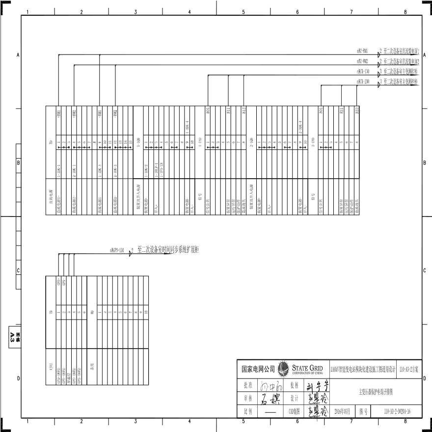110-A3-2-D0204-16 主变压器保护柜端子排图.pdf-图一