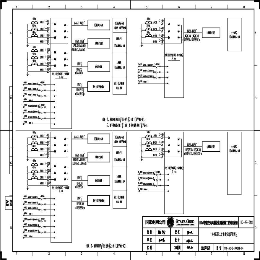 110-A2-8-D0204-04 主变压器二次系统信息逻辑图2.pdf-图一
