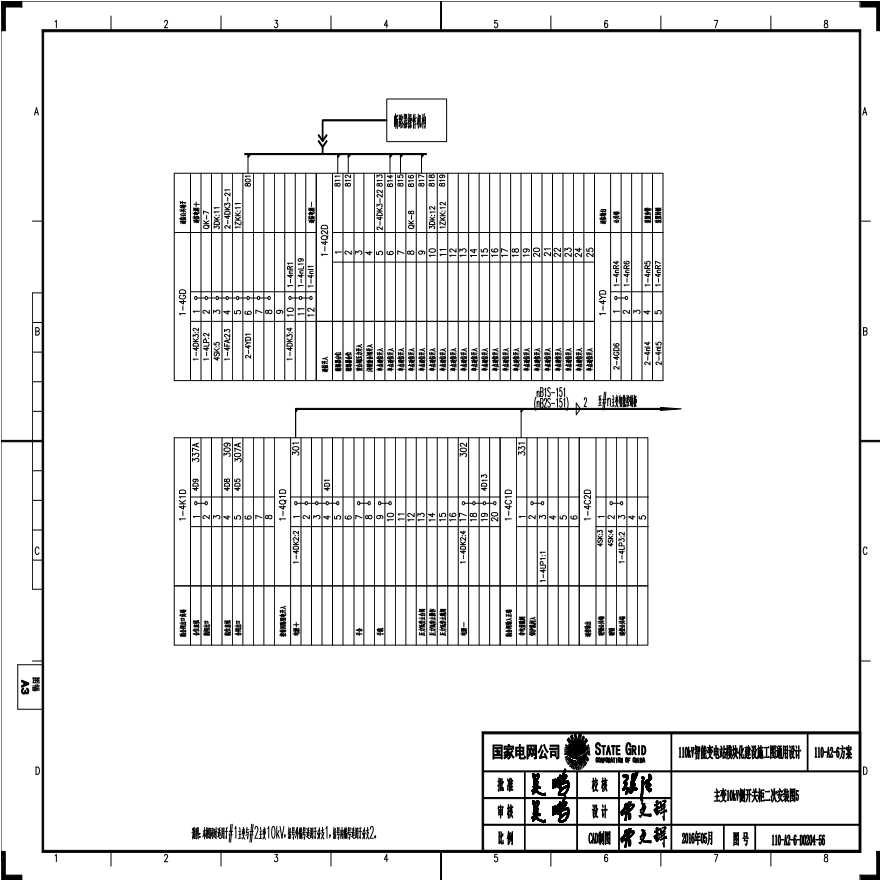110-A2-6-D0204-56 主变压器10kV侧开关柜二次安装图5.pdf-图一
