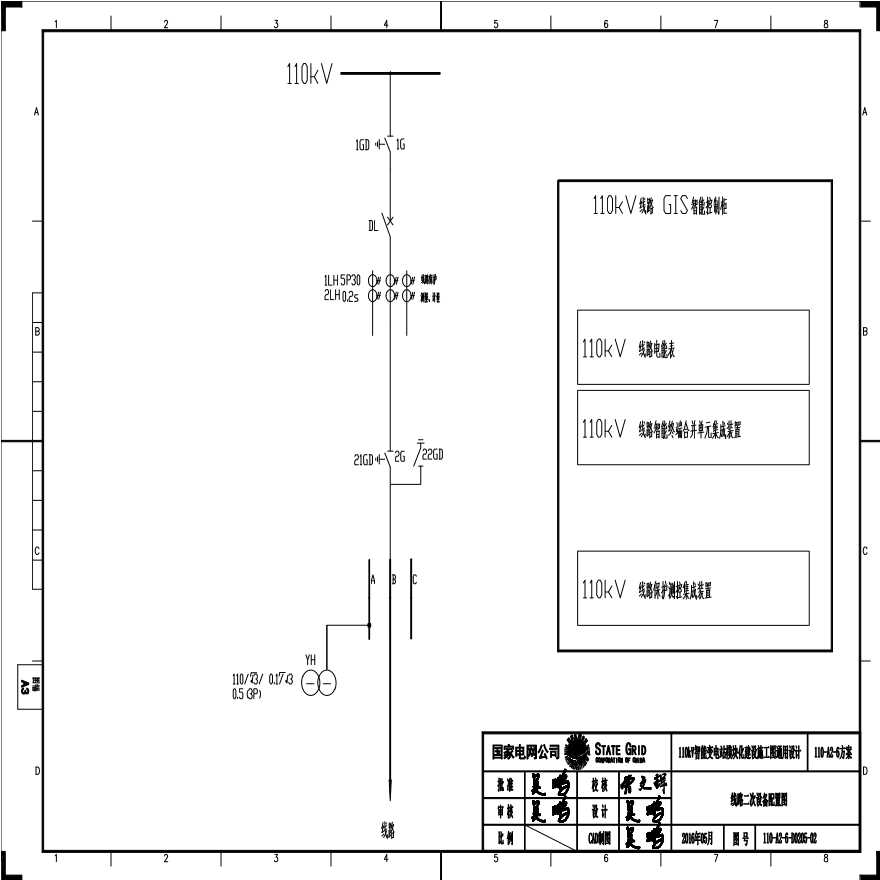 110-A2-6-D0205-02 线路二次设备配置图.pdf-图一