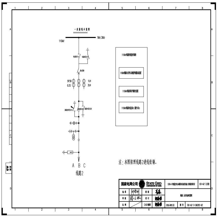 110-A2-3-D0205-02 线路二次设备配置图.pdf-图一