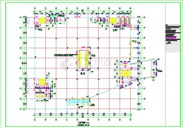 某市中心大型商业建筑施工图-图一