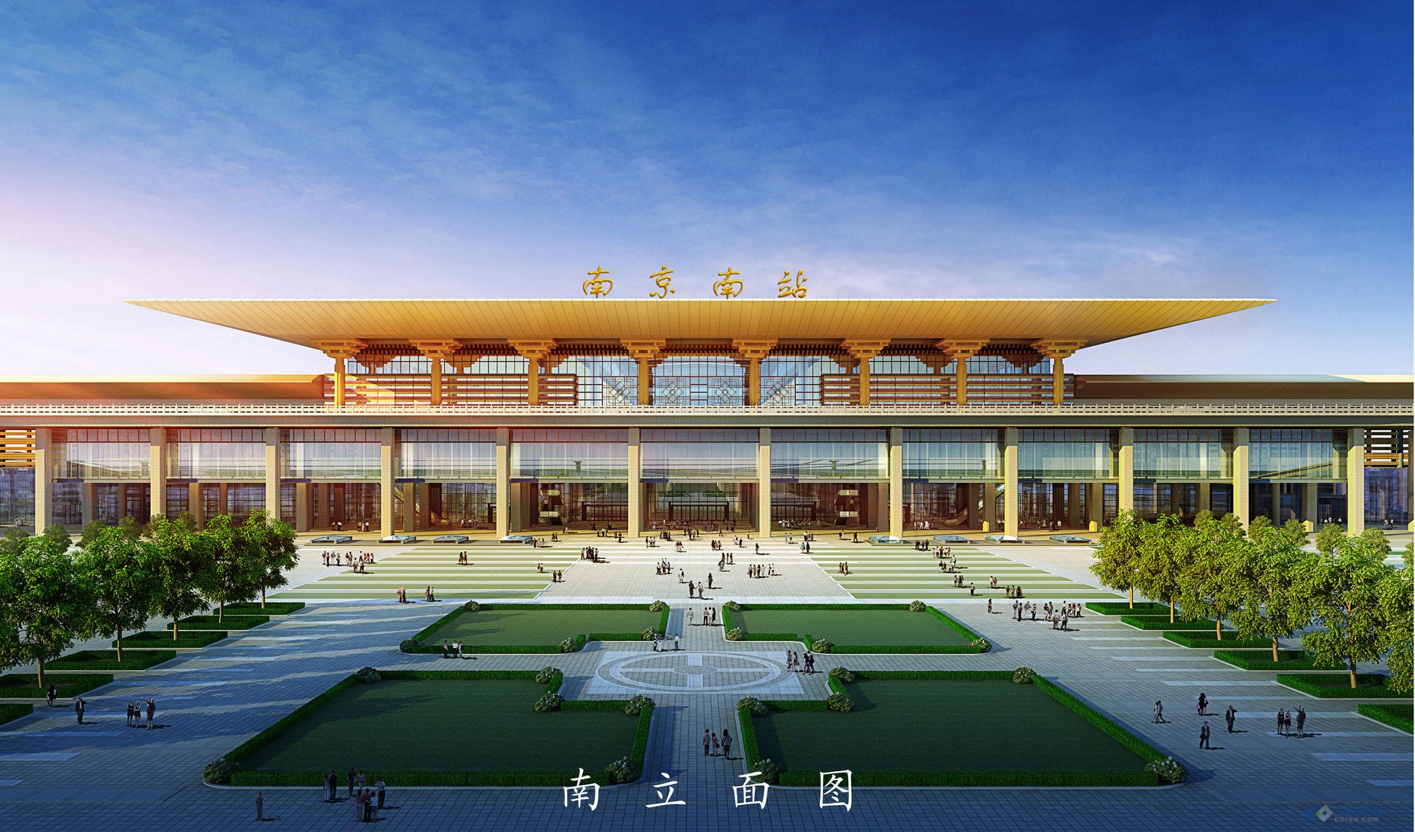南京南站建筑3d立体图图片