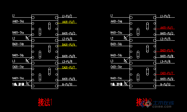 计量联合接线盒图解图片