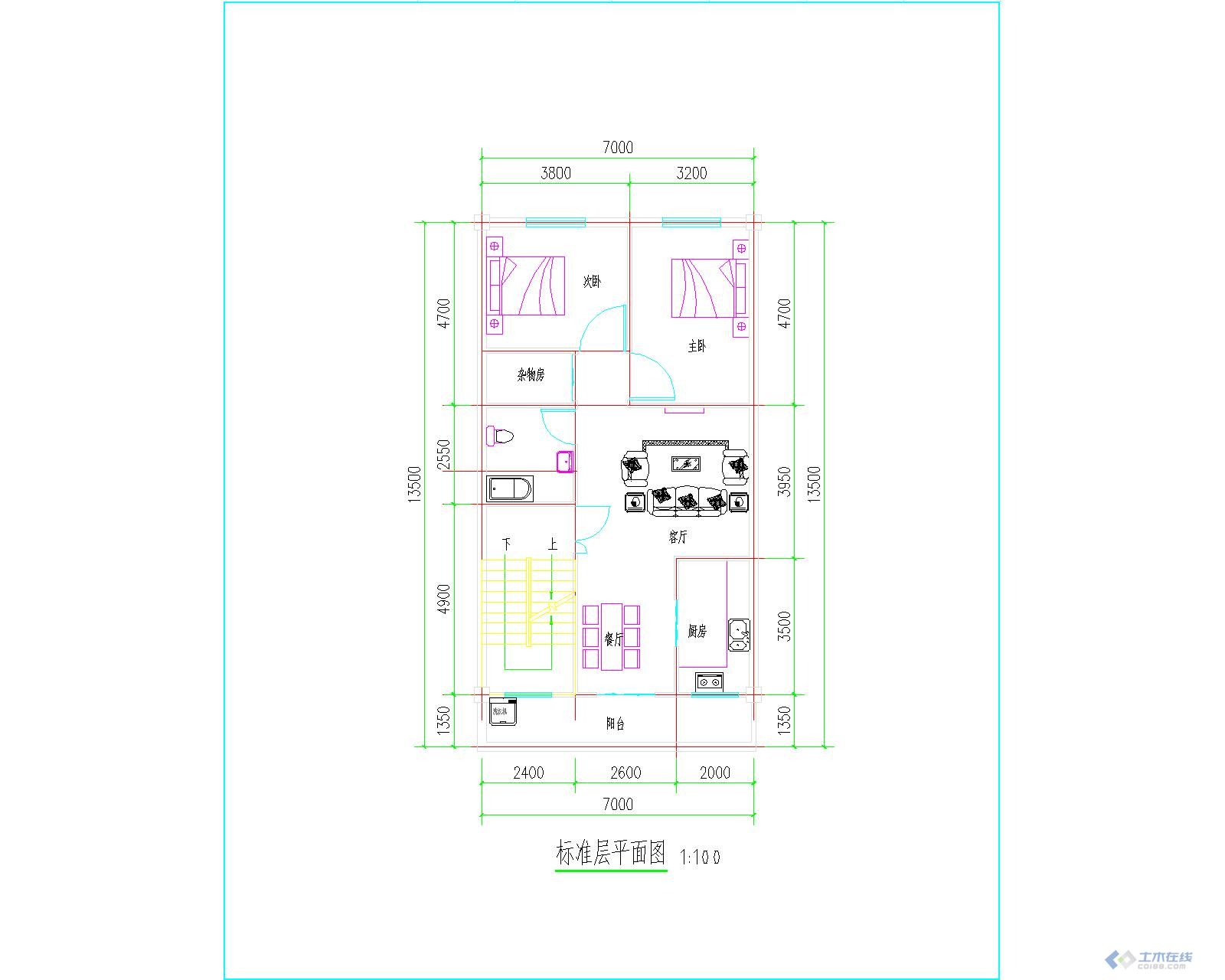 6x12米农村自建房图纸图片