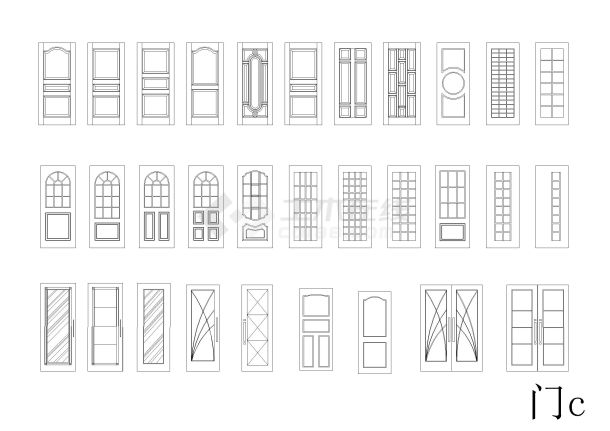 建筑CAD常用门及家具类模块-图二