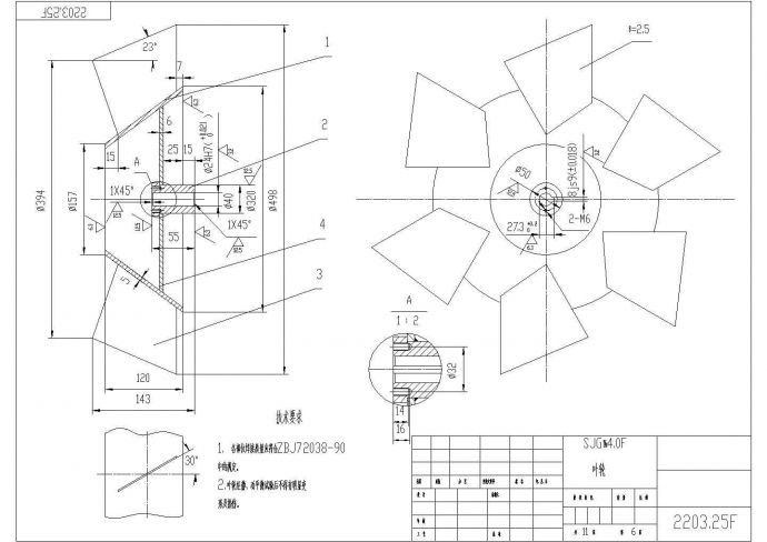 SJG斜流风机图纸全套 CAD版本_图1