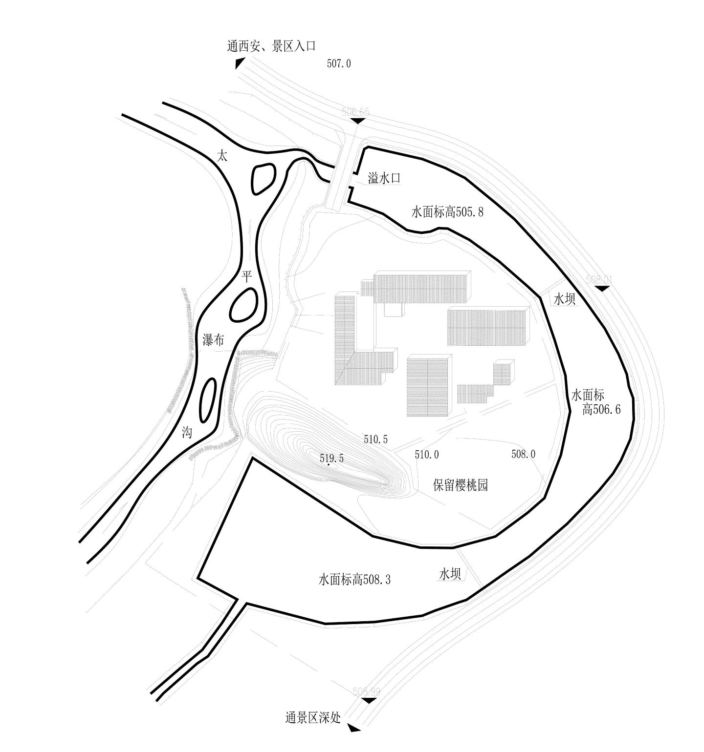 某山地旅馆设计平立剖CAD图