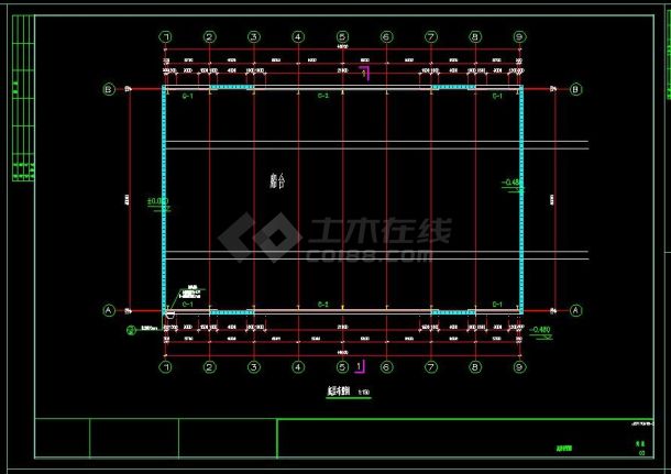 某单层门式刚架船坞建筑、结构图纸-图二