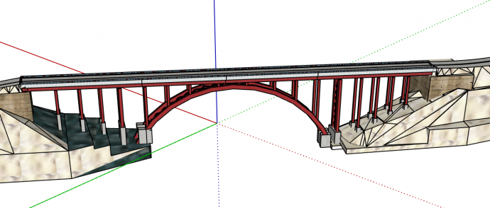 大型分离式拱桥桥梁su模型_图1