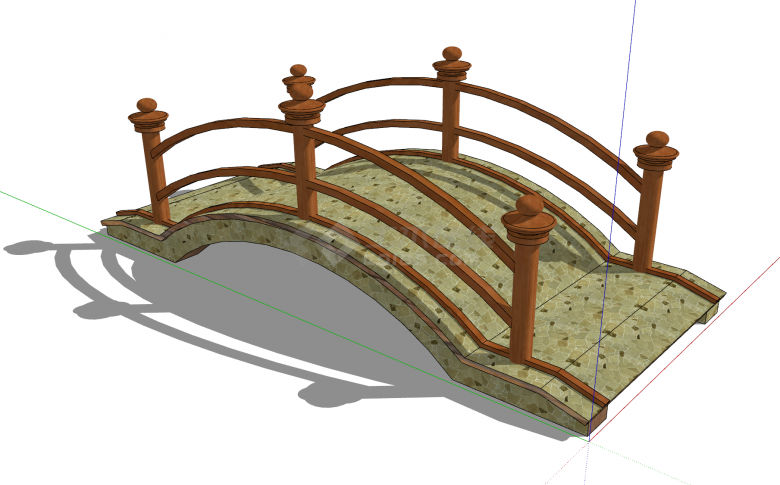 欧式小型多材料景观拱桥su模型-图二