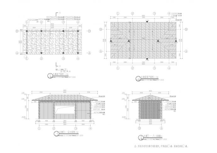 特色景观廊CAD施工图纸_图1