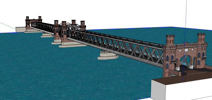 欧式风格大型钢制多结构类型桥梁su模型_图1