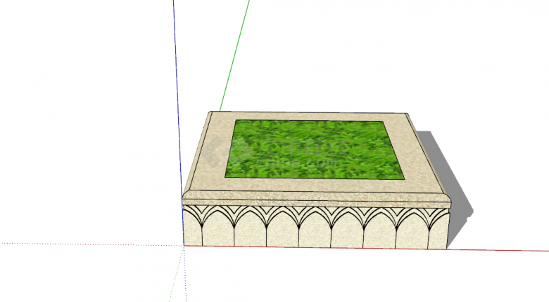 住宅景观方形树池SU模型设计-图一